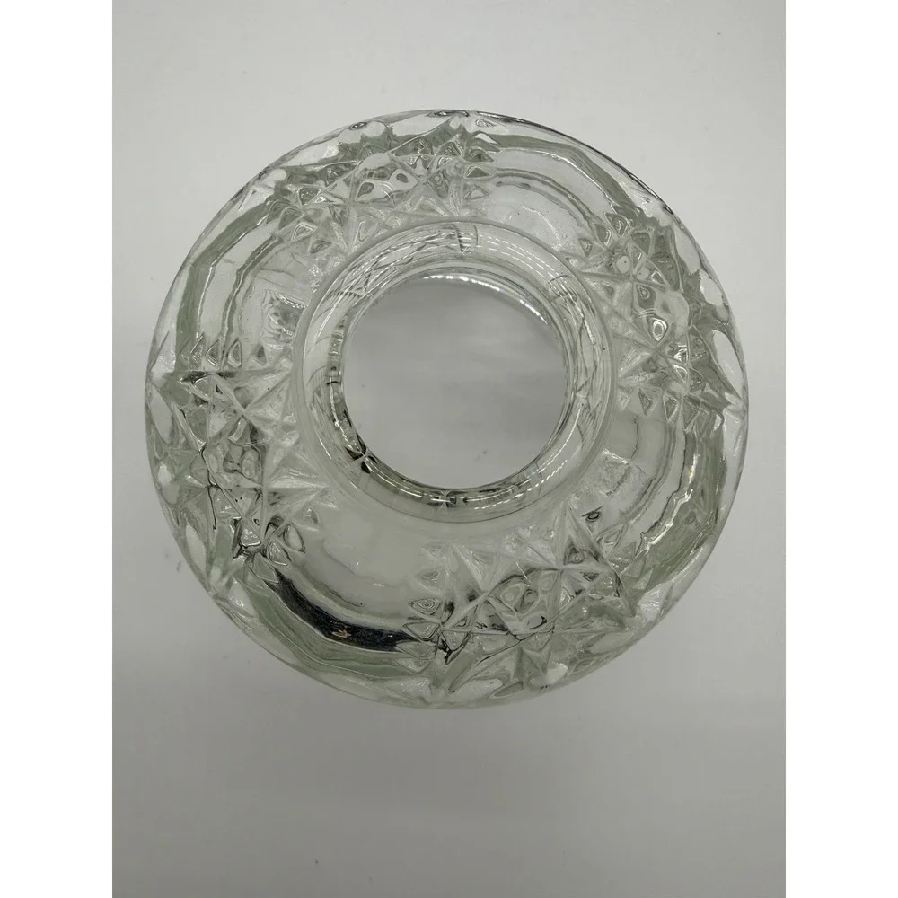 VTG Indiana Glass Stars And Bars Fairy Lamp Shade Only Clear